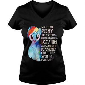 Ladies Vneck My Little Pony the sweetest most beautiful loving amazing evil psychotic shirt