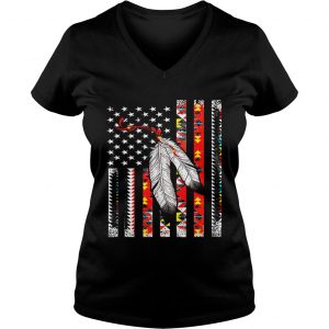 Ladies Vneck Native American Veteran T-Shirt