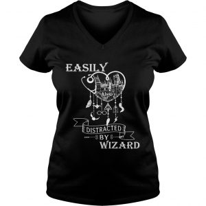 Ladies Vneck Nurse Dreamcatcher easy distracted by Wizard tshirt