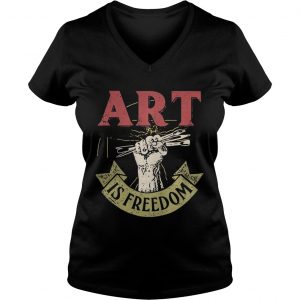 Ladies Vneck Official Art is freedom shirt
