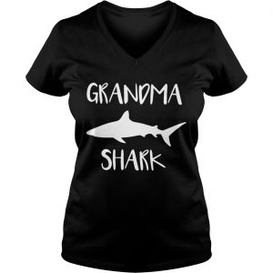 Ladies Vneck Official Grandma shark shirt