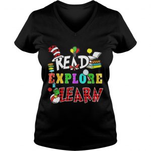 Ladies Vneck Official Read Explore Learn Shirt