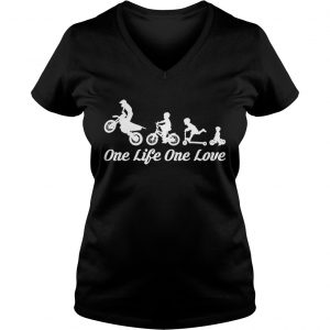 Ladies Vneck One life one love biker shirt