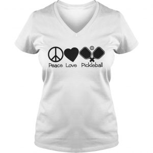 Ladies Vneck Peace love pickleball shirt