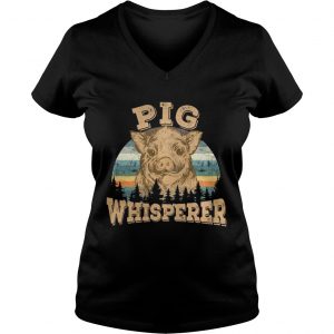 Ladies Vneck Pig Whisperer Shirt