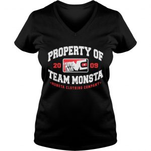 Ladies Vneck Property Of 2009 Team Monsta Monsta Clothing Company Shirt