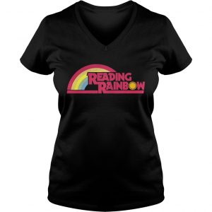 Ladies Vneck Reading rainbow shirt