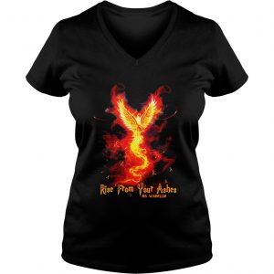 Ladies Vneck RiseFrom Your Ashes MS Warrior shirt
