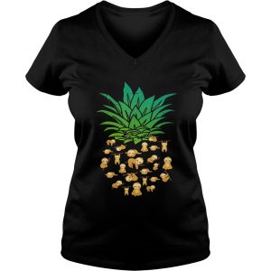 Ladies Vneck Sloth Pineapple shirt