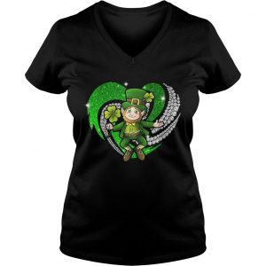 Ladies Vneck St Patricks Day Love Irish Bling shirt