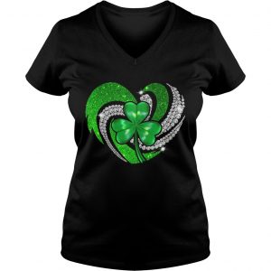 Ladies Vneck St Patricks Day Shamrock Irish Heart shirt