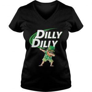 Ladies Vneck St Patricks dabbing dilly dilly shirt