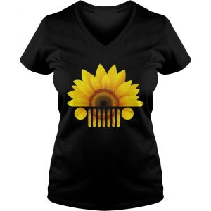 Ladies Vneck Sunflower jeep shirt