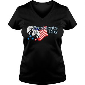 Ladies Vneck USA Presidents Day Washington Lincoln shirt