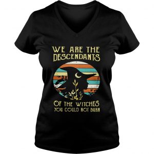Ladies Vneck We are the descendants of the witches you could not burn shirt