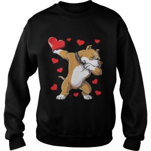 Sweatshirt Dabbing Pit Bull Valentines Day Dog Lover Heart Shirt