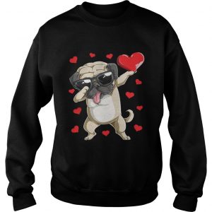 Sweatshirt Dabbing Pug Valentines Day Dog Lover Heart Shirt