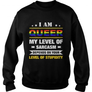 Sweatshirt I am queer my level of sarcasm depends on your level of stupidity shirt