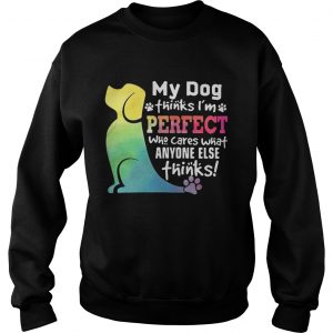 Sweatshirt LGBT My dog thinks Im perfect who cares what anyone else thinks shirt