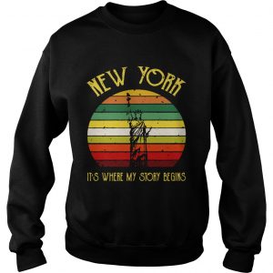 Sweatshirt Liberty Enlightening the world New York its where my story begins retro shirt