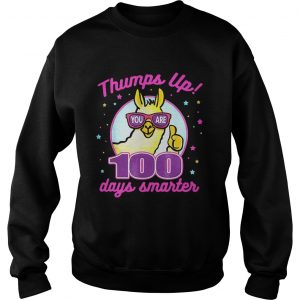 Sweatshirt Thumps Up 100 Days Smarter Llama Shirt