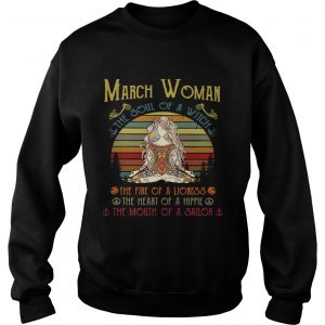 Sweatshirt Yoga March woman the soul of a witch the fire of a lioness shirt