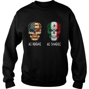 American flag skull Mi Hogar Italian flag skull Mi Sangre Sweatshirt
