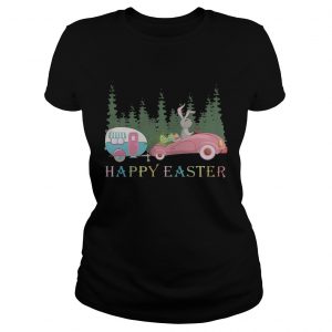 Camping Happy Easter Day Bunny Eggs Ladies Tee