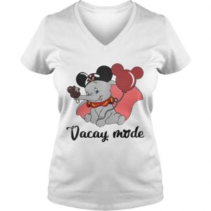Dumbo loves Mickey Mouse vacay mode Ladies Vneck