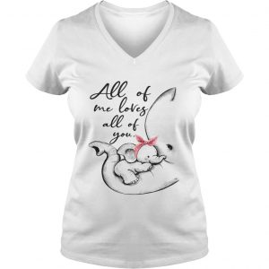 Elephant all of me loves all of you Ladies Vneck
