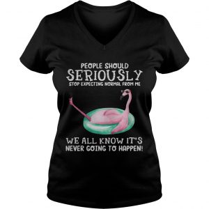 Flamingo People should seriously stop expecting normal from me we all know Ladies Vneck