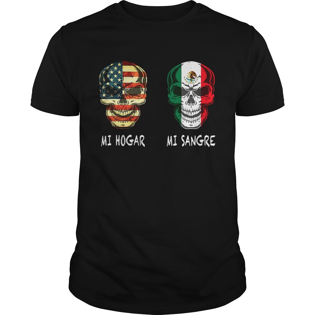 American flag skull Mi Hogar Italian flag skull Mi Sangre tshirt