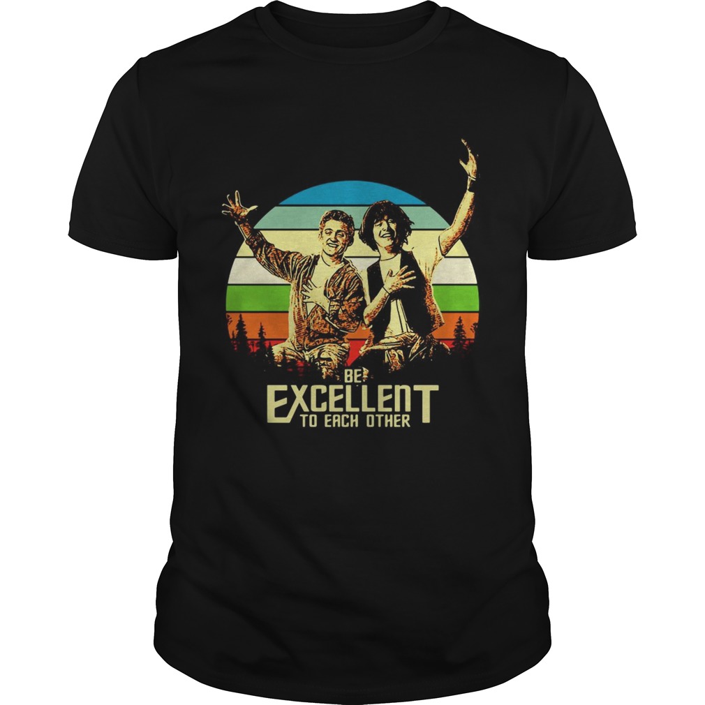 Bill and Ted’s be excellent to each other vintage sunset shirt