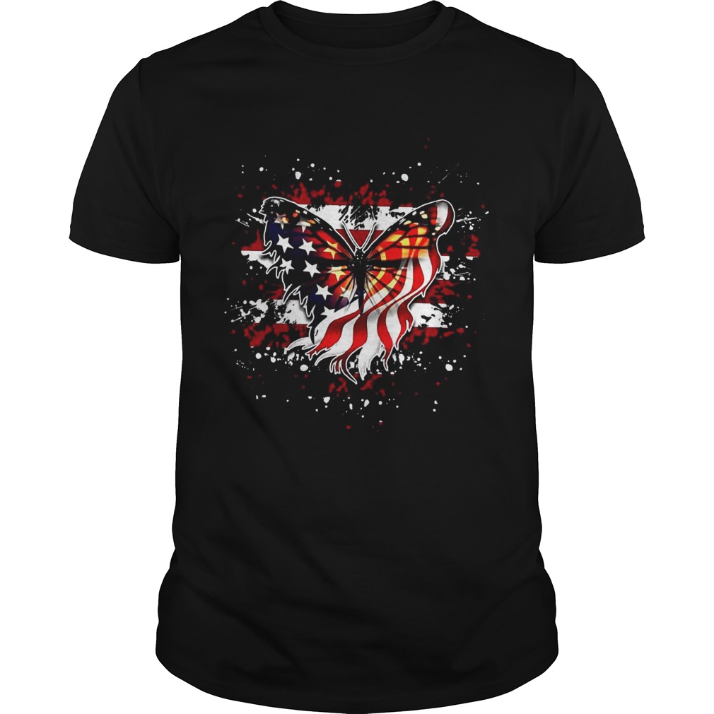 Butterfly American flag shirt