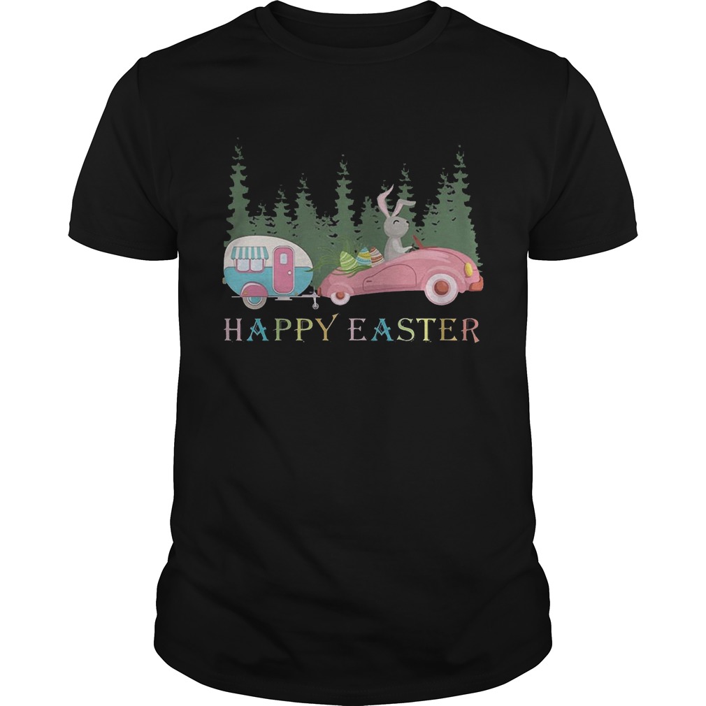 Camping Happy Easter Day Bunny Eggs Shirt