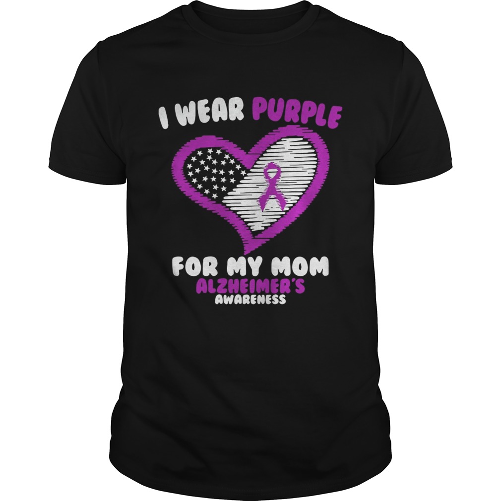 Cancer I wear purple for my mom Alzheimer’s awareness shirt
