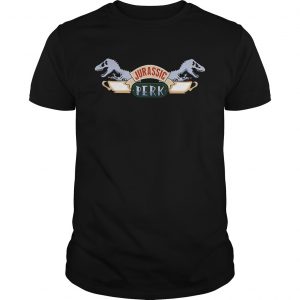 Guys Central Perk and Jurassic Park Jurassic Perk shirt