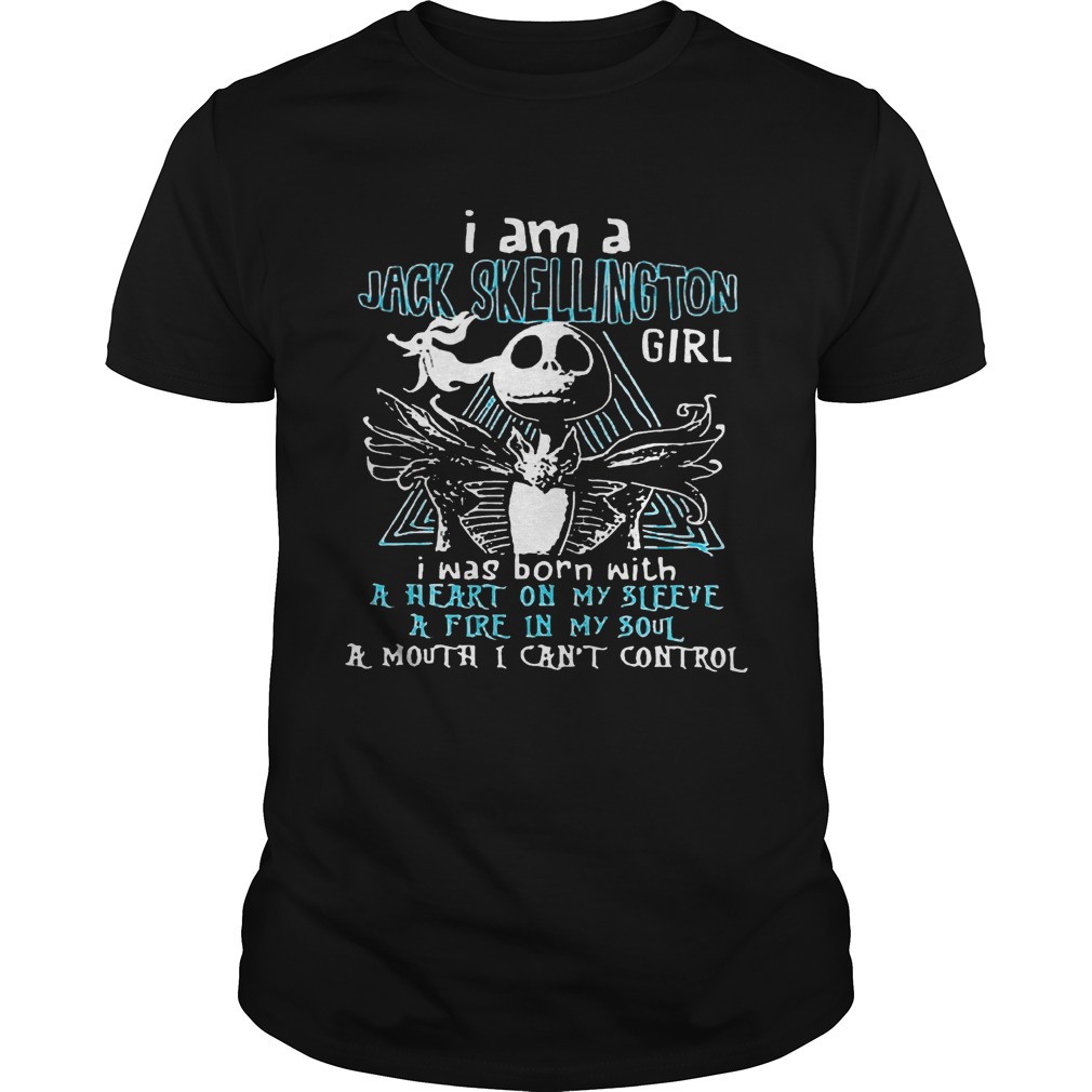 I am a jack skellington girl I was born with a heart on my sleeve shirt