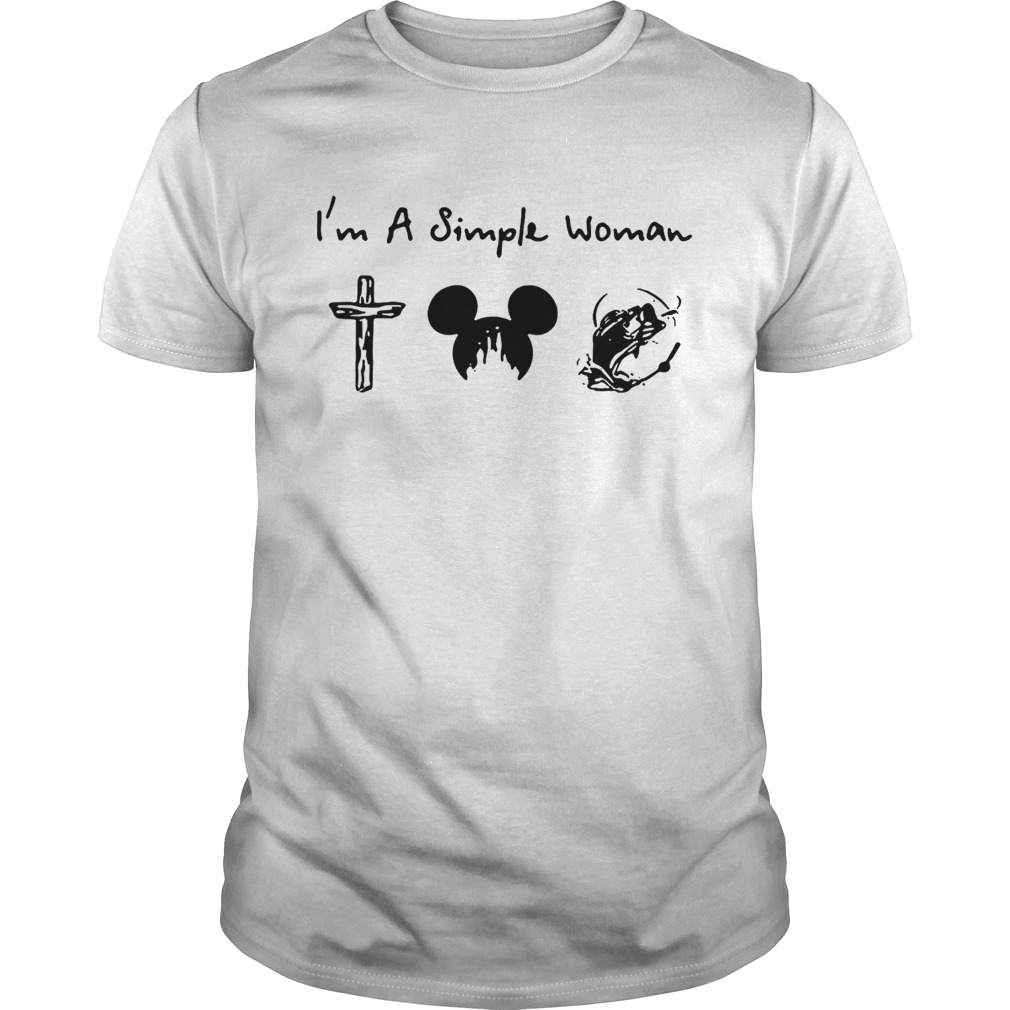 I’m a simple woman I like Cross Mickey Disney and fishing shirt