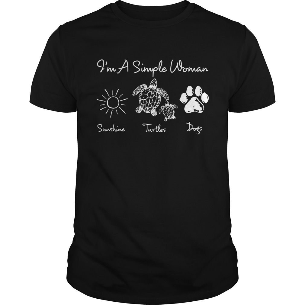 I’m a simple woman I love sunshine turtles and dogs shirt