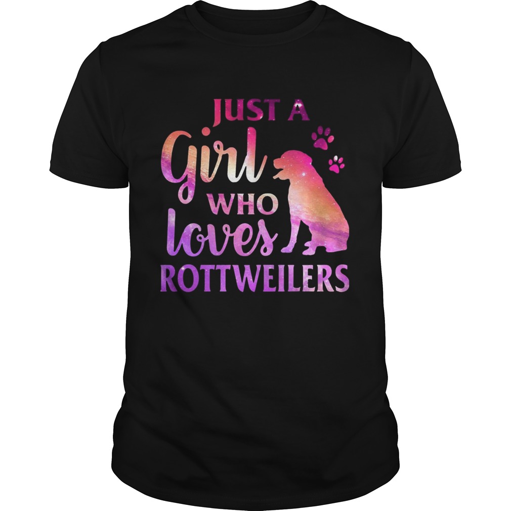 Just A Girl Who Loves Rottweiler Colorful Gift Shirt