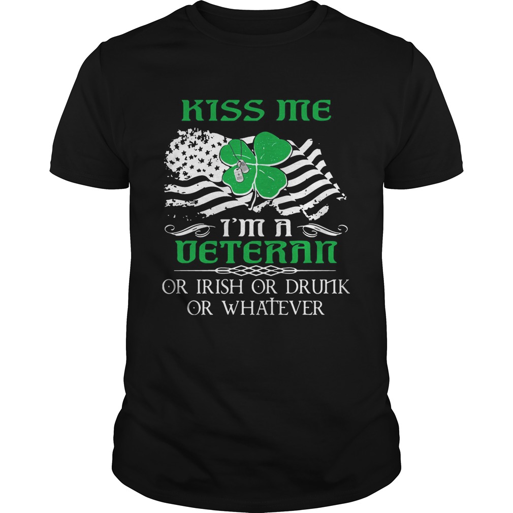 Kiss Me I’m A Veteran Irish St Patricks Day Shirt