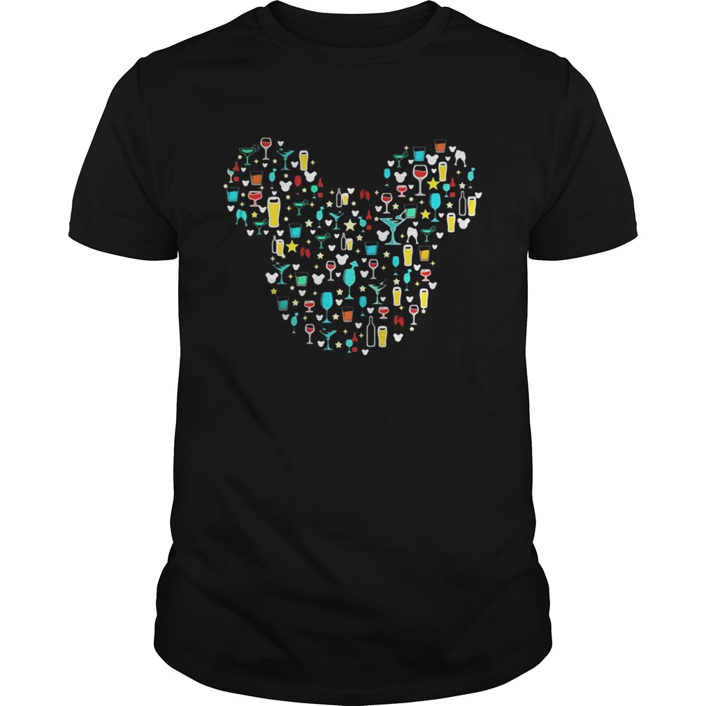 Mickey Mouse Disney wine beer witch cocktails shirt