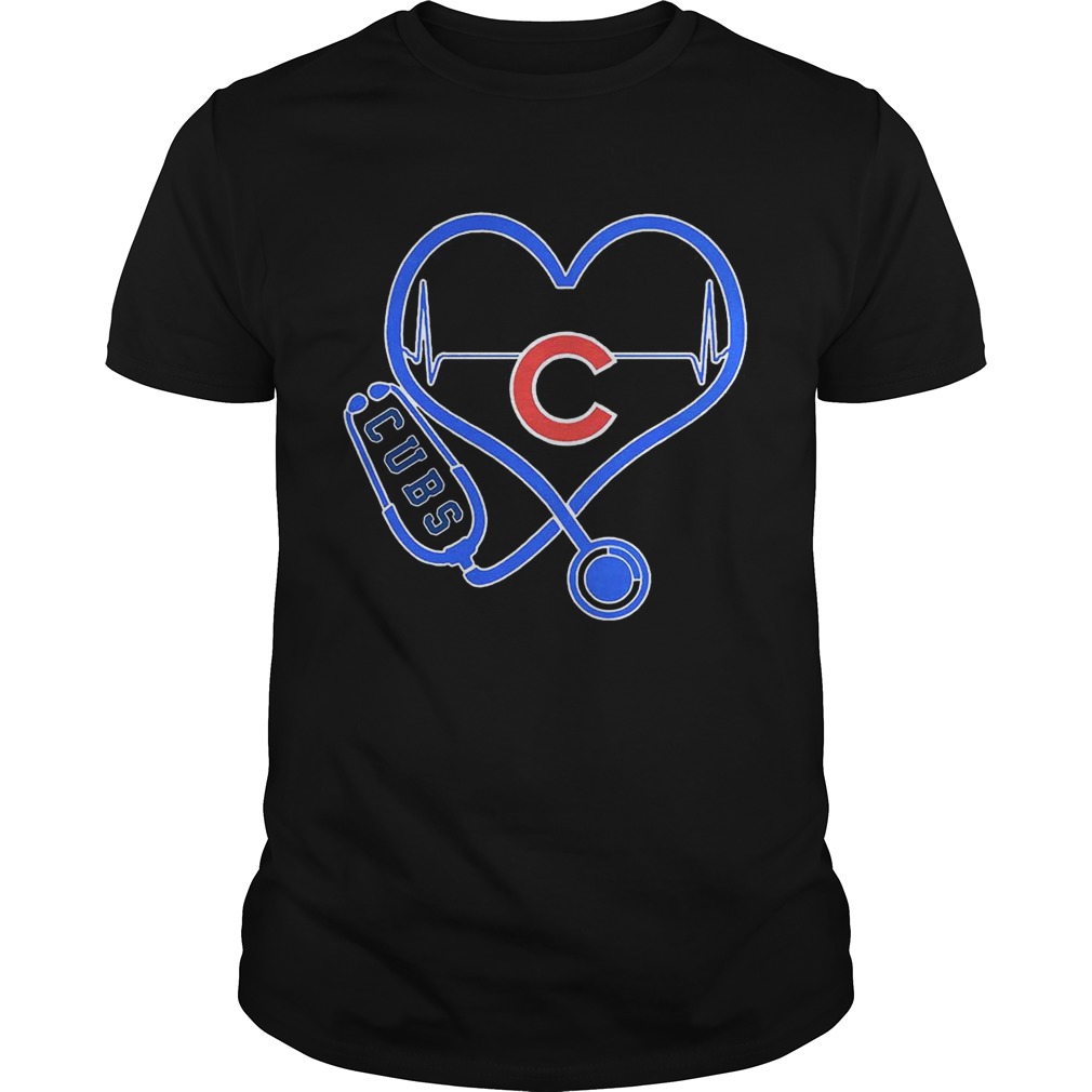 Nurse Loves Chicago Cubs Heartbeat Shirt