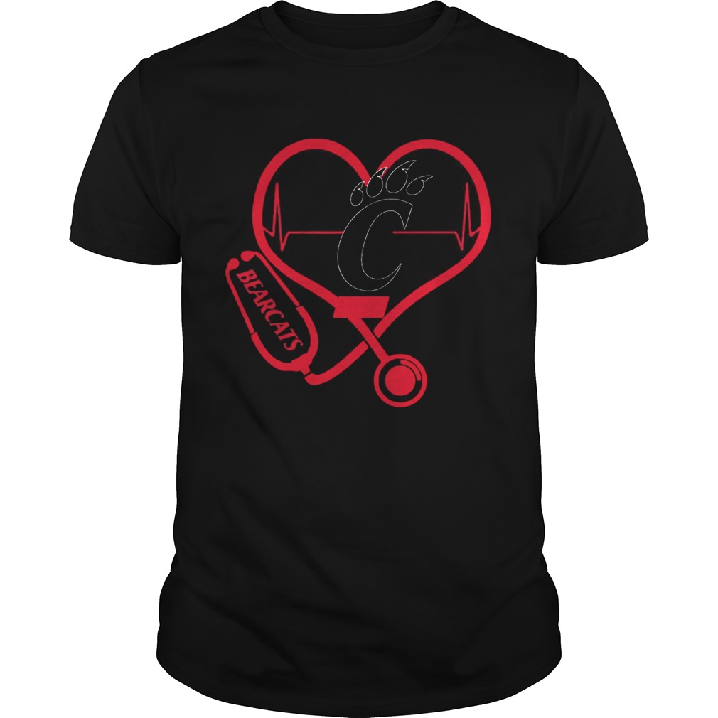 Nurse Loves Cincinnati Bearcats Heartbeat Shirt