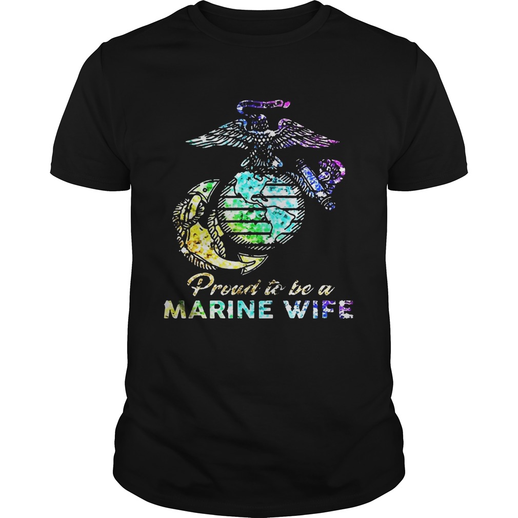 Proud To Be A Marine Wife Watercolor Shirt