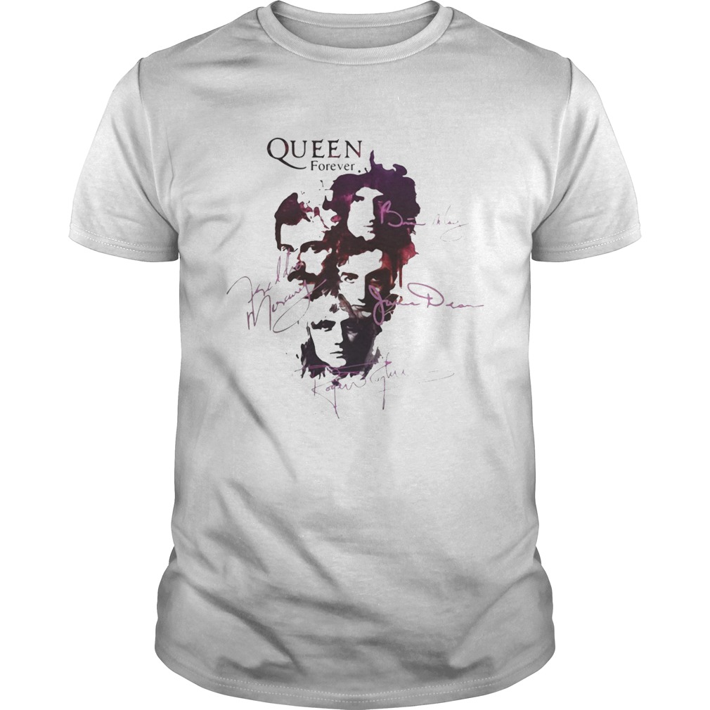 Queen Queen band Queen forever all signatures Freddie Mercury shirt
