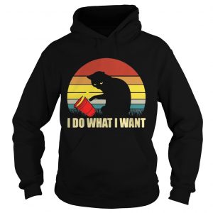Hoodie Cat I do what I want sunset shirt