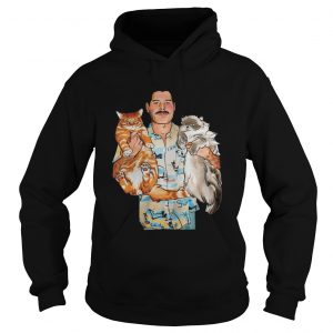 Hoodie Freddie Mercury hug cats shirt