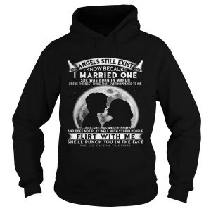 Hoodie I Married One Angle Born In March Birthday Gift Shirt